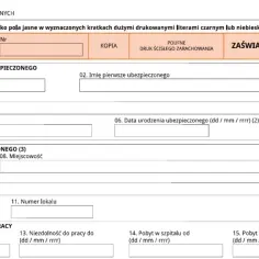 Formularz ZUS ZLA do wypełnienia. Czy na zwolnieniu od psychiatry można zwolnić pracownika? Dokument zawiera dane identyfikacyjne, adresowe i o niezdolności do pracy.