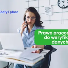 Zastanawiasz się, czy pracodawca może sprawdzić poprzednie zatrudnienie? Grafika przedstawia kobietę przy biurku, symbolizującą prawo pracodawcy do weryfikacji danych.