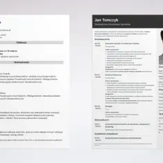 CV Jana Tomczyka, gdzie w sekcji "Wykształcenie" widnieją nieukończone studia.