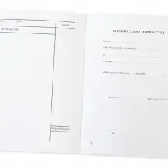 Dziennik praktyk: rubryki na datę, dział, uwagi, sprawozdanie i egzamin z praktyki. Pomocny przy planowaniu, co napisać w dzienniku praktyk.