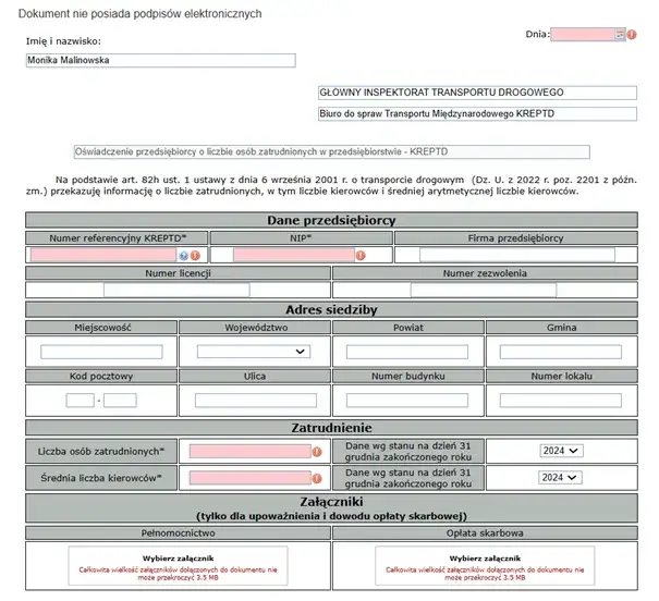 Zdjęcie Jak wypełnić oświadczenie o zatrudnieniu kierowcy bez błędów?