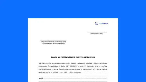 Zgoda na przetwarzanie danych osobowych w CV - Aktualne wzory