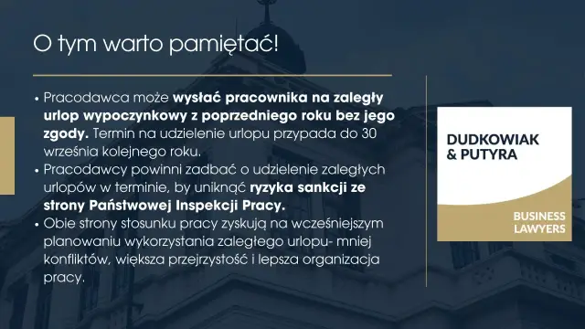 Czy pracodawca może mnie wysłać na urlop bez mojej zgody? Tak, na zaległy urlop z poprzedniego roku, do 30 września.